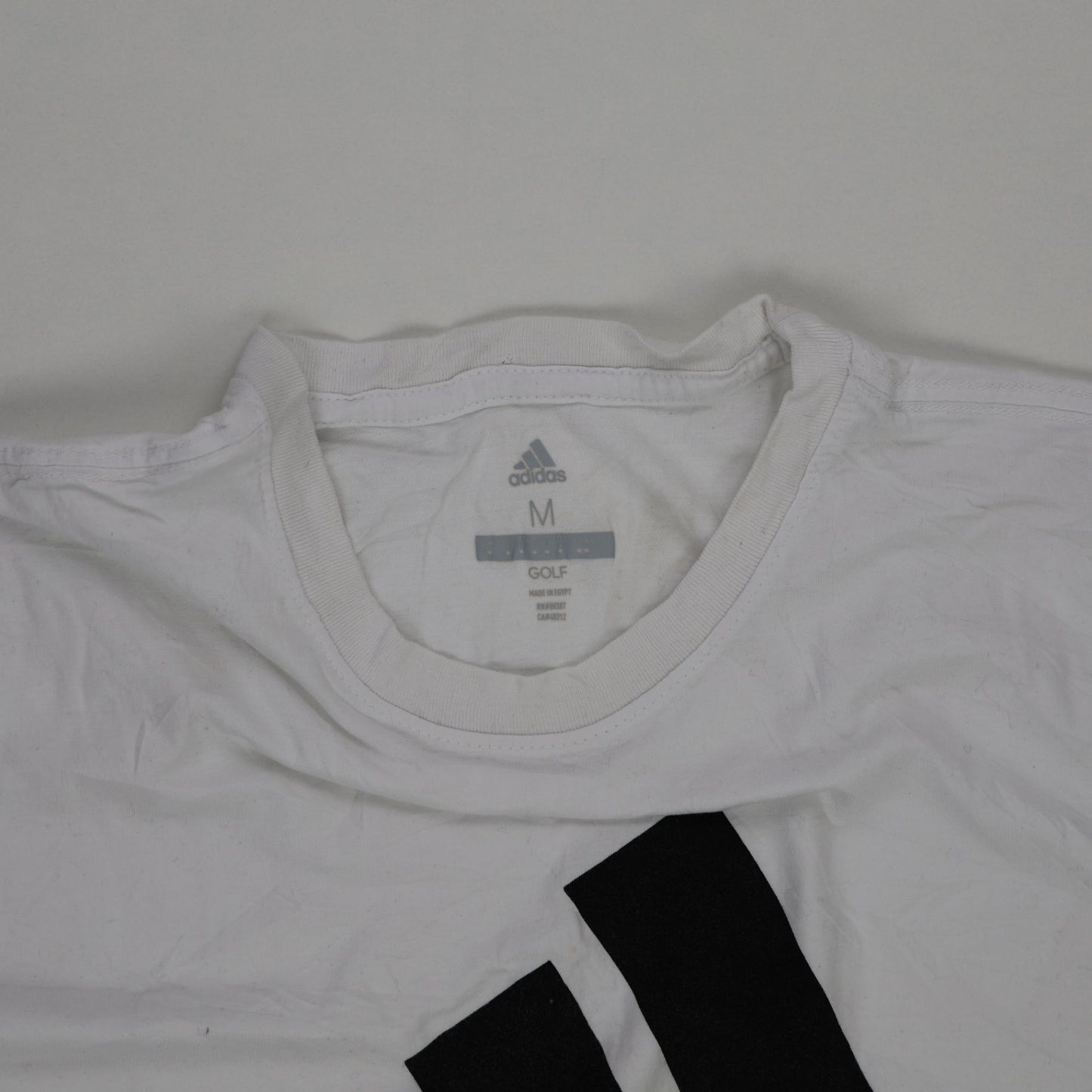 Adidas White Golf T-Shirt Men's Medium Cotton Crew Neck Casual Tee
