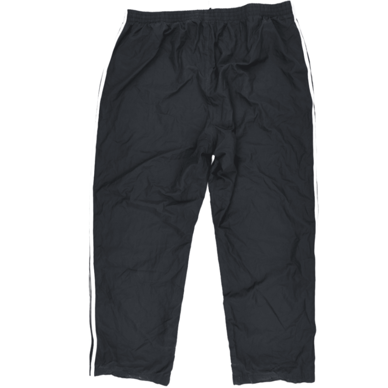 Adidas Black Three Stripe Track Pants Large Polyester Mens 78 cm Inseam 42 cm Waist