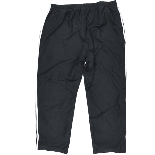 Adidas Black Three Stripe Track Pants Large Polyester Mens 78 cm Inseam 42 cm Waist