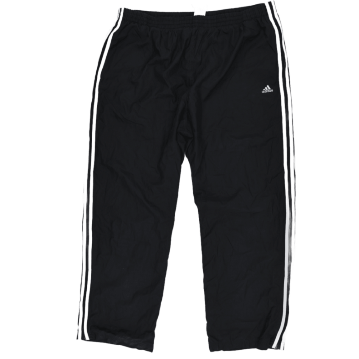 Adidas Black Three Stripe Track Pants Large Polyester Mens 78 cm Inseam 42 cm Waist