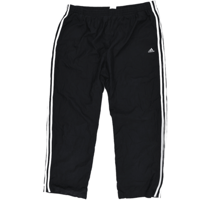 Adidas Black Three Stripe Track Pants Large Polyester Mens 78 cm Inseam 42 cm Waist