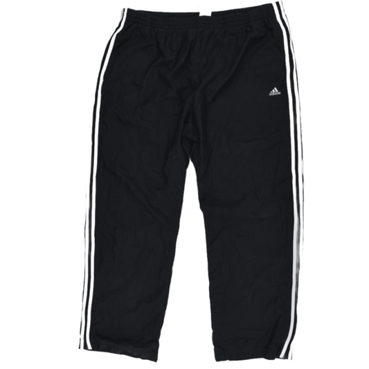 Adidas Black Three Stripe Track Pants Large Polyester Mens 78 cm Inseam 42 cm Waist