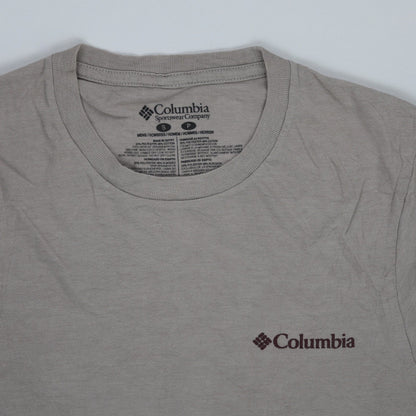 Columbia Grey Graphic Tee Small 100% Cotton Crew Neck Men's T-Shirt