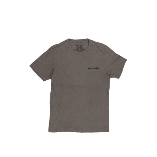 Columbia Grey Graphic Tee Small 100% Cotton Crew Neck Men's T-Shirt