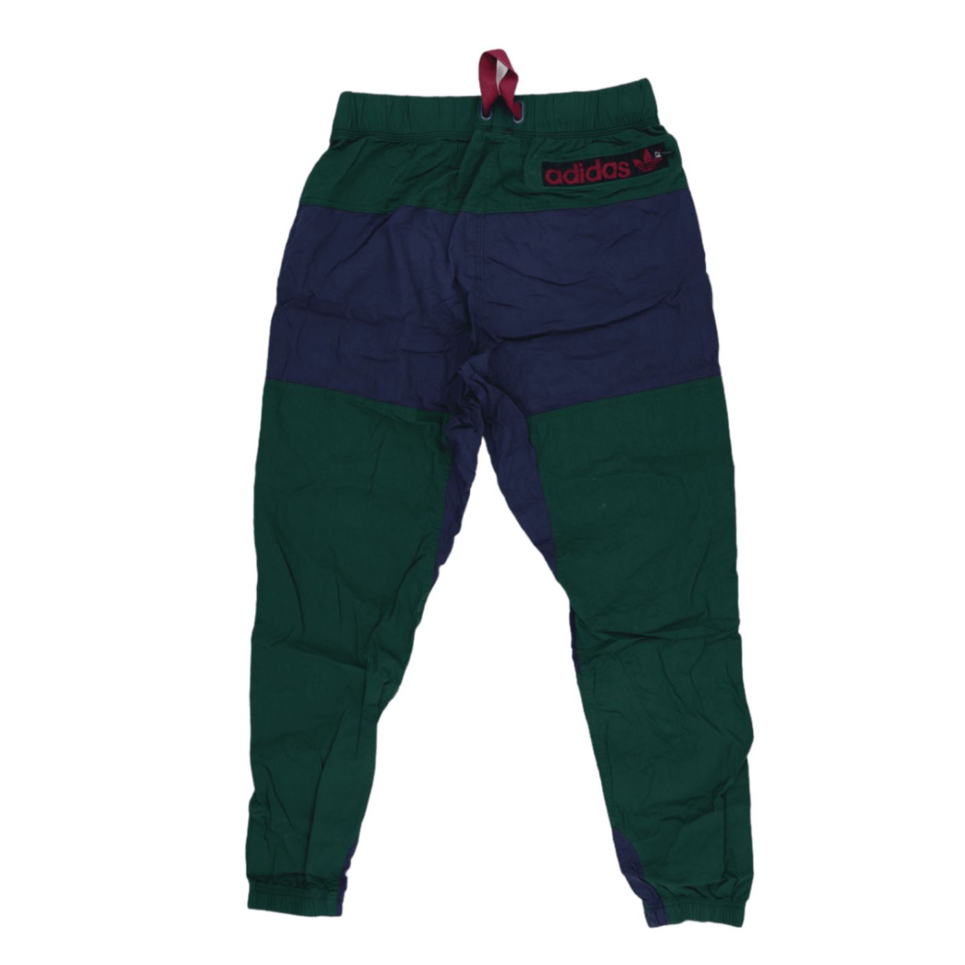 adidas Atric Track Pants Green Navy Medium Nylon Vintage