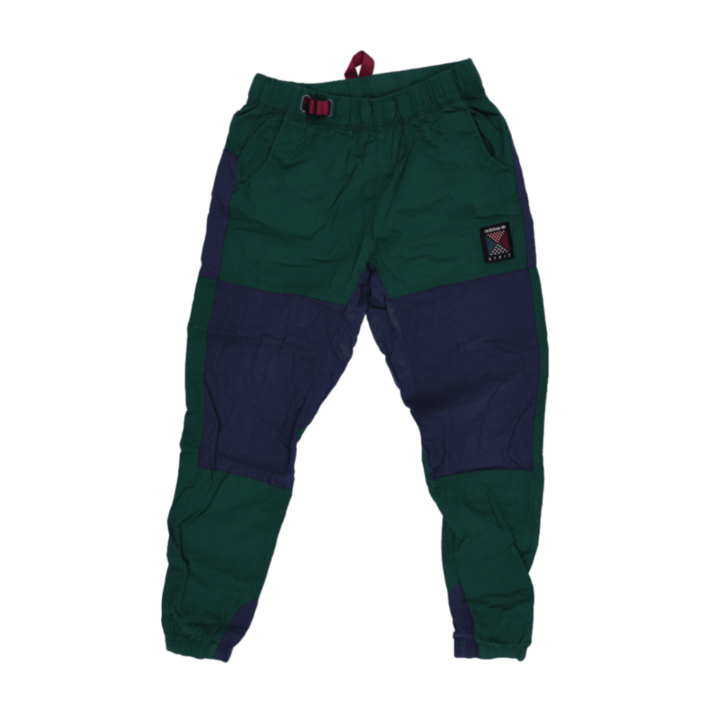 adidas Atric Track Pants Green Navy Medium Nylon Vintage
