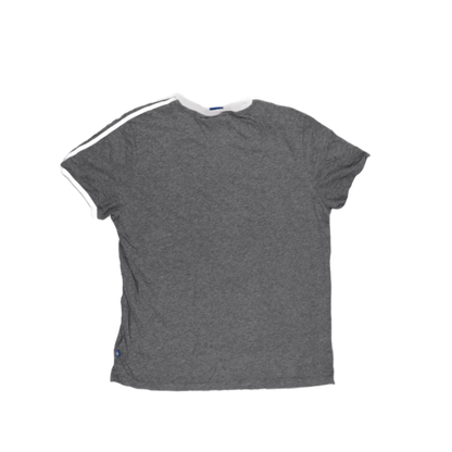 adidas Grey Trefoil Logo T-Shirt Unisex UK 12 Medium Cotton Blend Casual Crew Neck