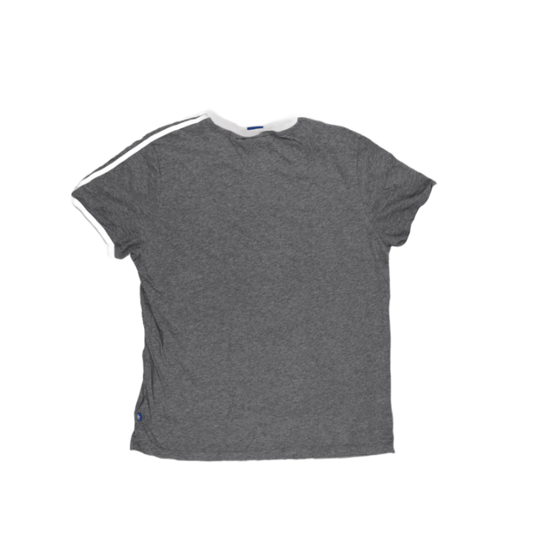 adidas Grey Trefoil Logo T-Shirt Unisex UK 12 Medium Cotton Blend Casual Crew Neck