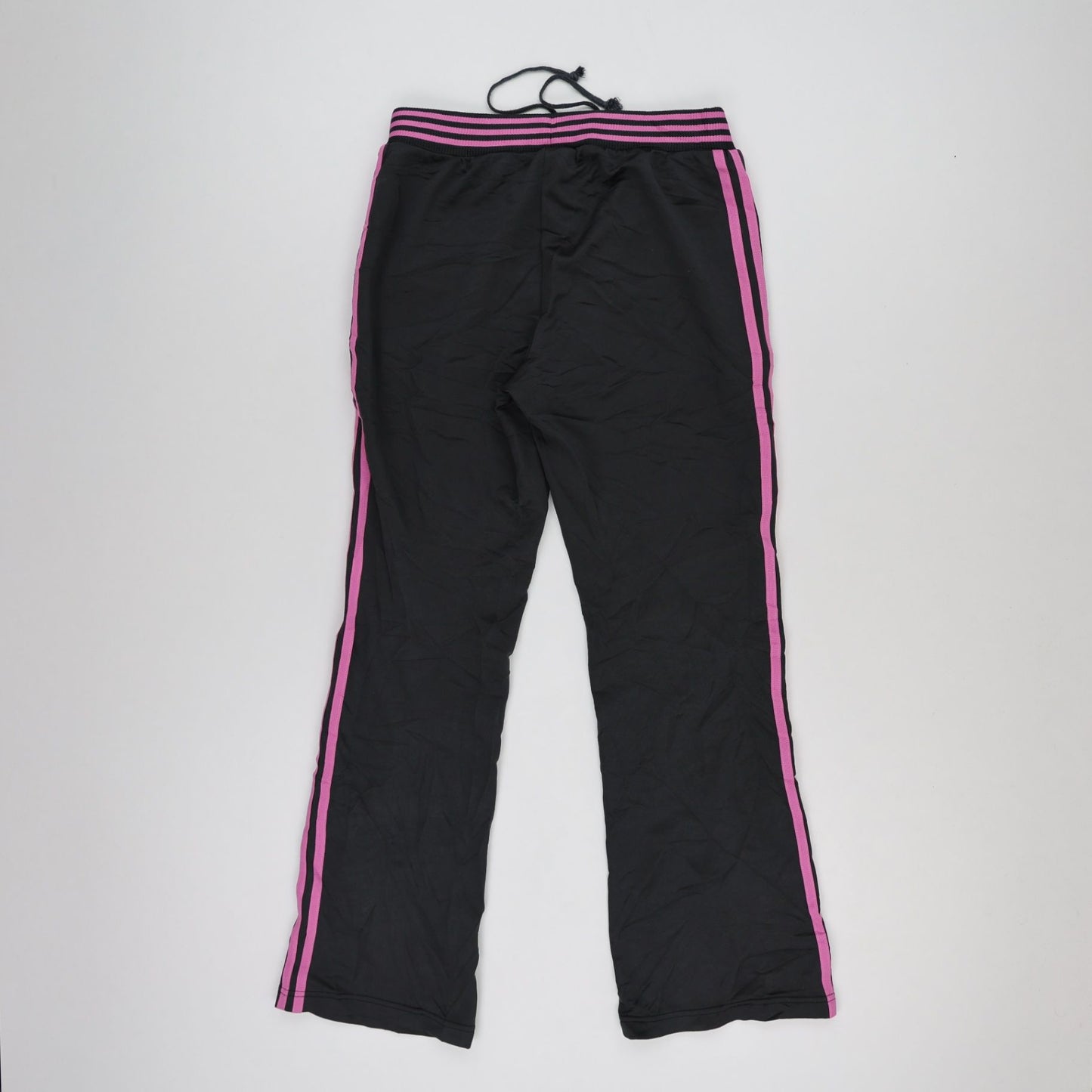 adidas Vintage Women's Track Trousers Black Pink Size 12 Polyester