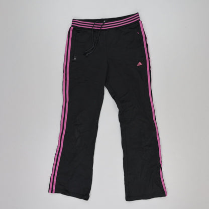 adidas Vintage Women's Track Trousers Black Pink Size 12 Polyester