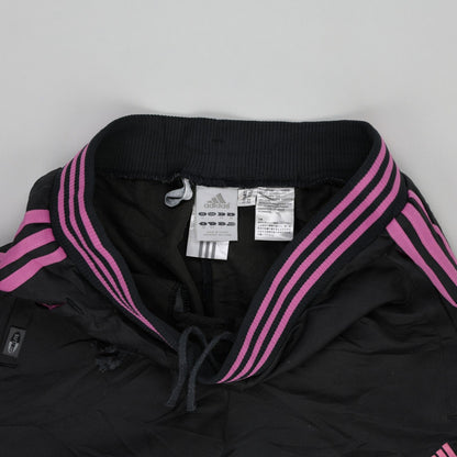 adidas Vintage Women's Track Trousers Black Pink Size 12 Polyester