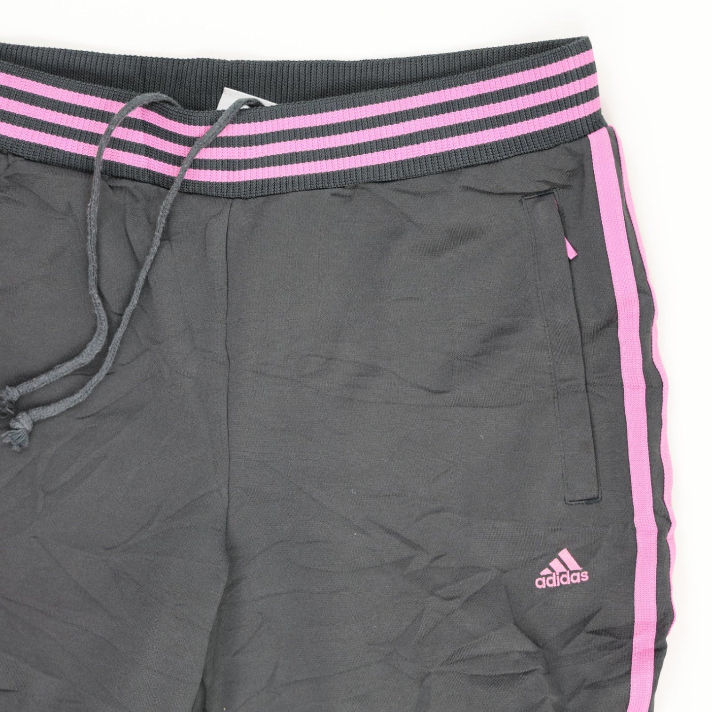 adidas Vintage Women's Track Trousers Black Pink Size 12 Polyester