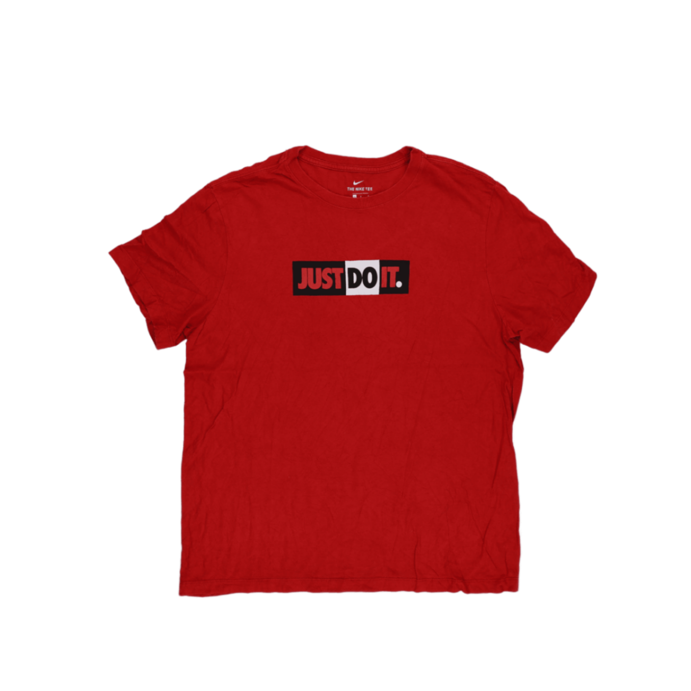 Nike Just Do It Red Graphic Tee Shirt Large Cotton Crew Neck