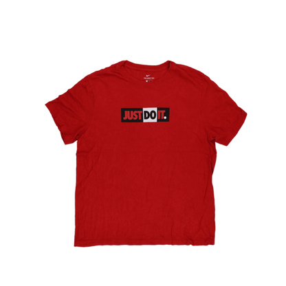 Nike Just Do It Red Graphic Tee Shirt Large Cotton Crew Neck