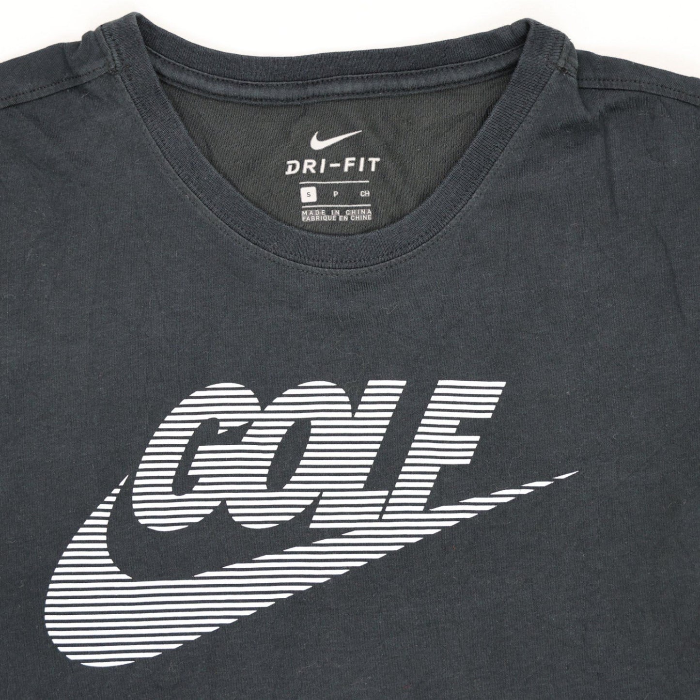 Nike Dri-Fit Black Golf Logo T-Shirt for Men Size Small Polyester Sportswear