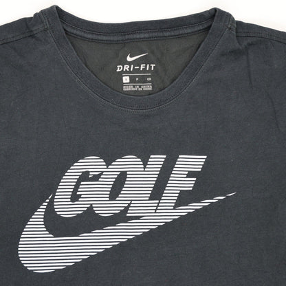 Nike Dri-Fit Black Golf Logo T-Shirt for Men Size Small Polyester Sportswear