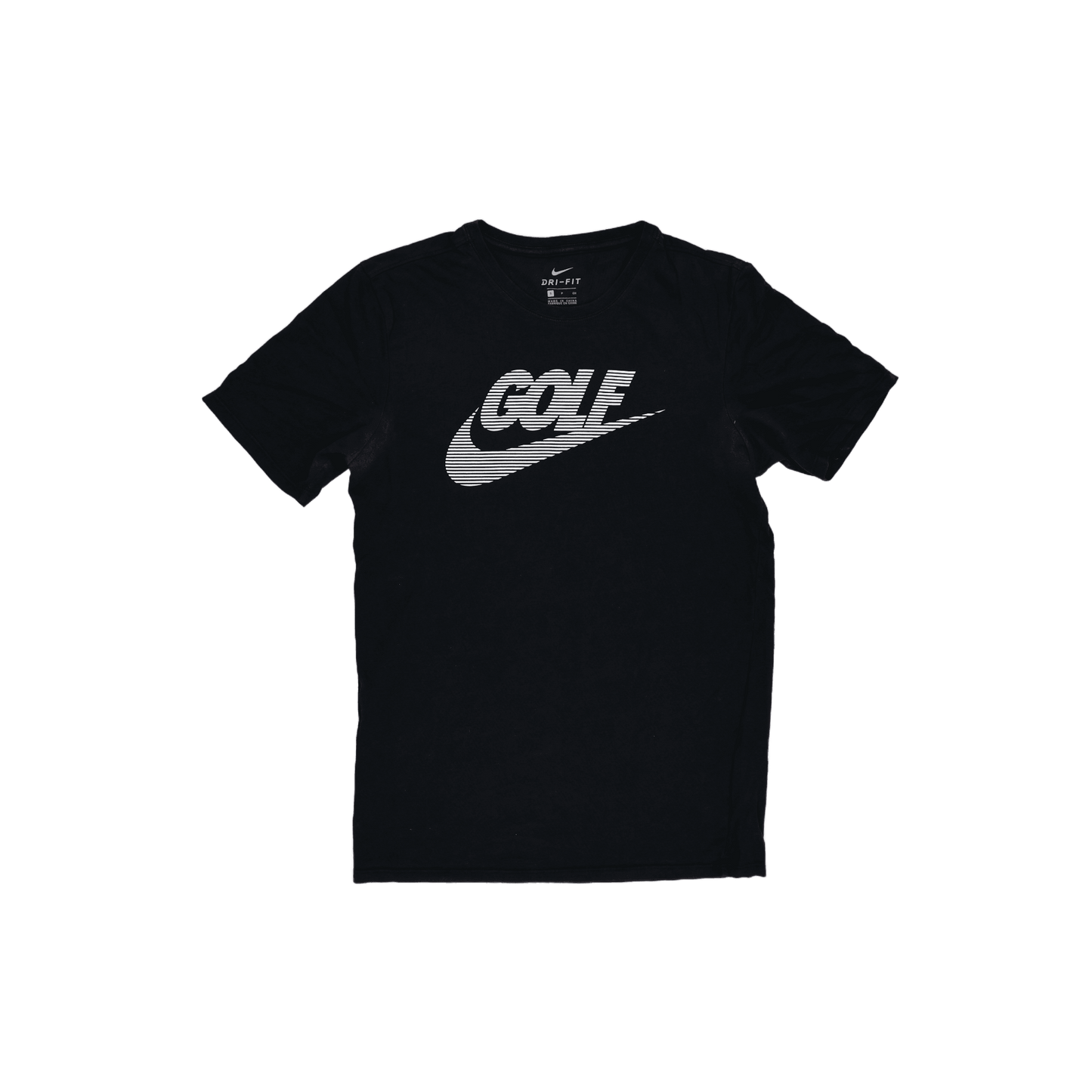 Nike Dri-Fit Black Golf Logo T-Shirt for Men Size Small Polyester Sportswear