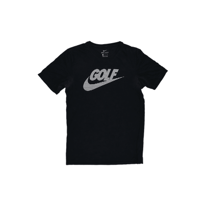 Nike Dri-Fit Black Golf Logo T-Shirt for Men Size Small Polyester Sportswear