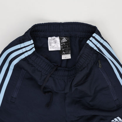 adidas Navy Blue Three-Stripes Track Pants Men's Medium Polyester Blend Vintage