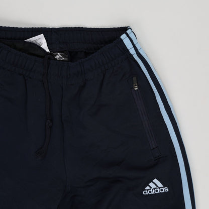 adidas Navy Blue Three-Stripes Track Pants Men's Medium Polyester Blend Vintage