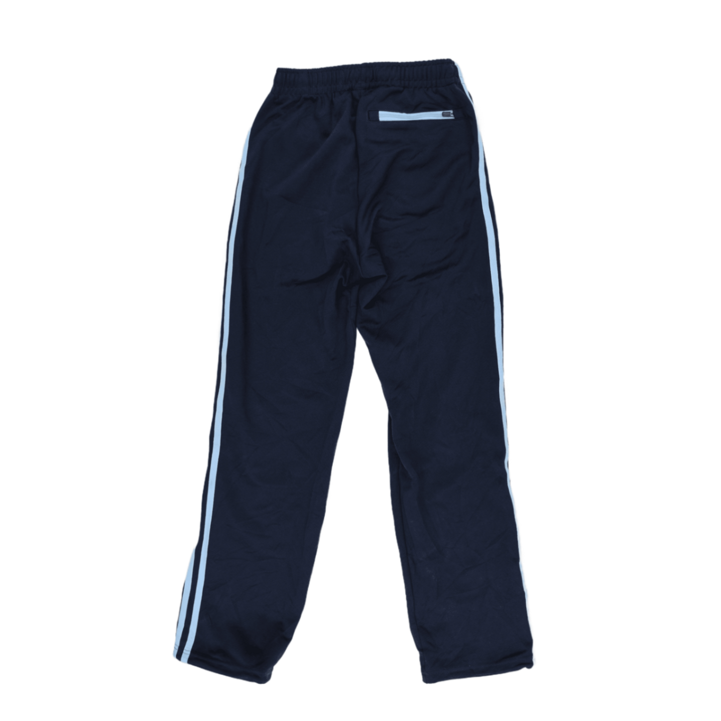 adidas Navy Blue Three-Stripes Track Pants Men's Medium Polyester Blend Vintage