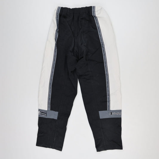 Champion Vintage Black White Panelled Track Pants Medium Polyester