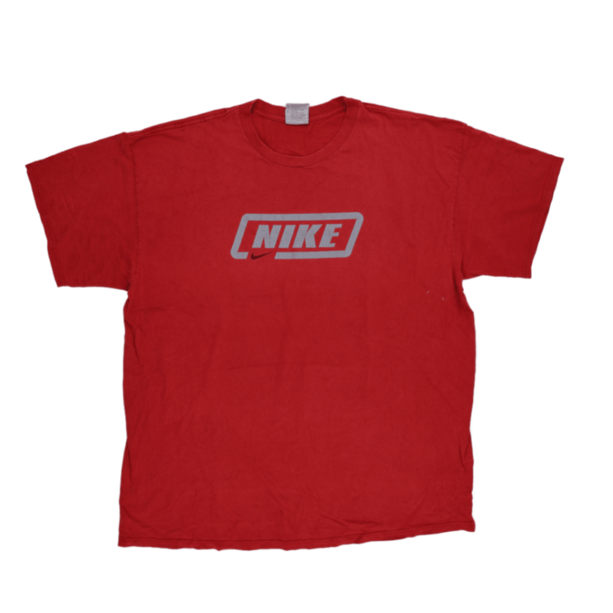 Nike Vintage Red Cotton T-Shirt XL Crew Neck Streetwear 100 Percent Cotton 90s Box Logo