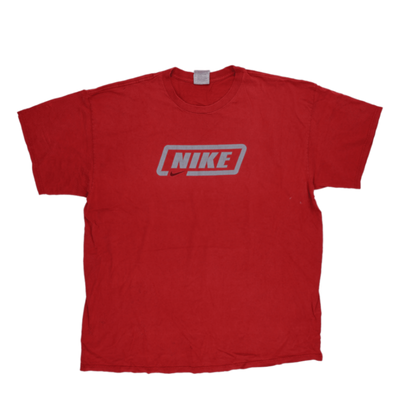Nike Vintage Red Cotton T-Shirt XL Crew Neck Streetwear 100 Percent Cotton 90s Box Logo