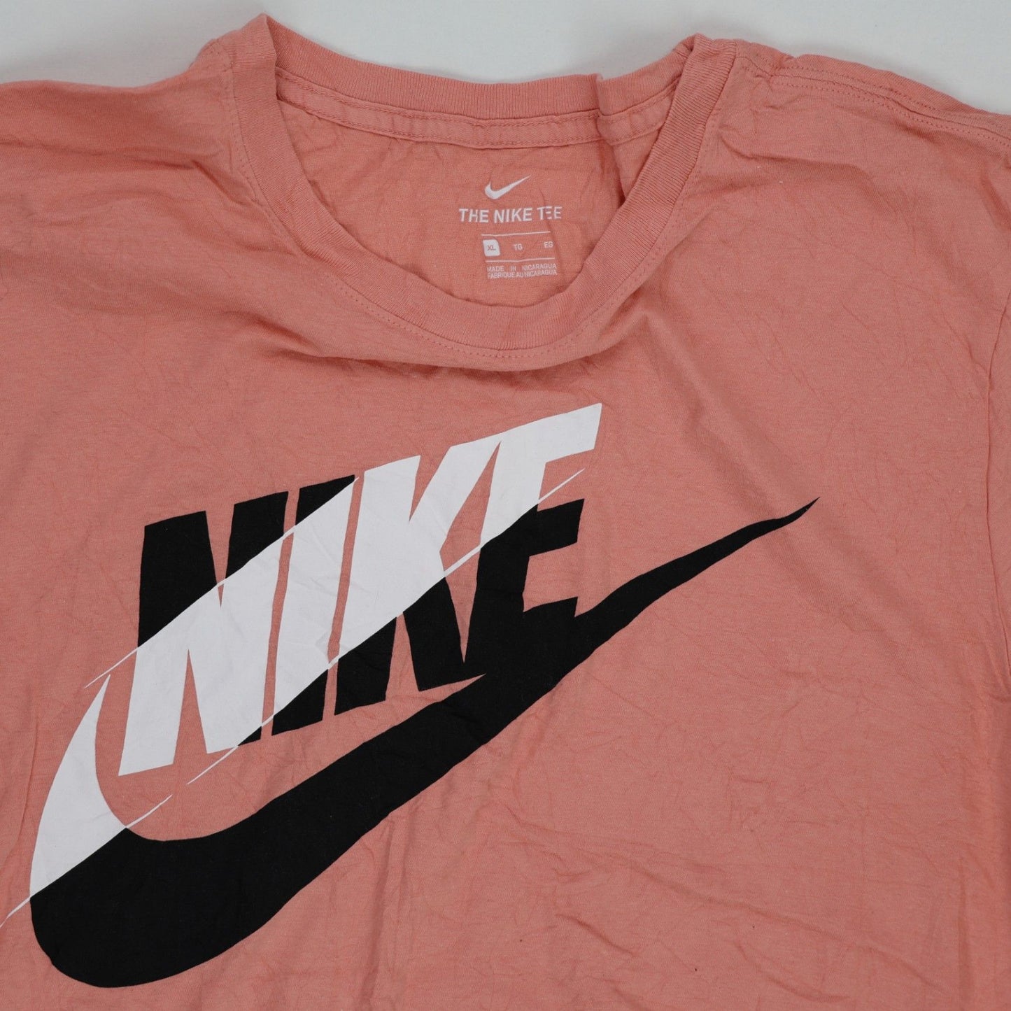 Nike Graphic Tee Peach Large Cotton Short Sleeve Crew Neck Mens T-Shirt