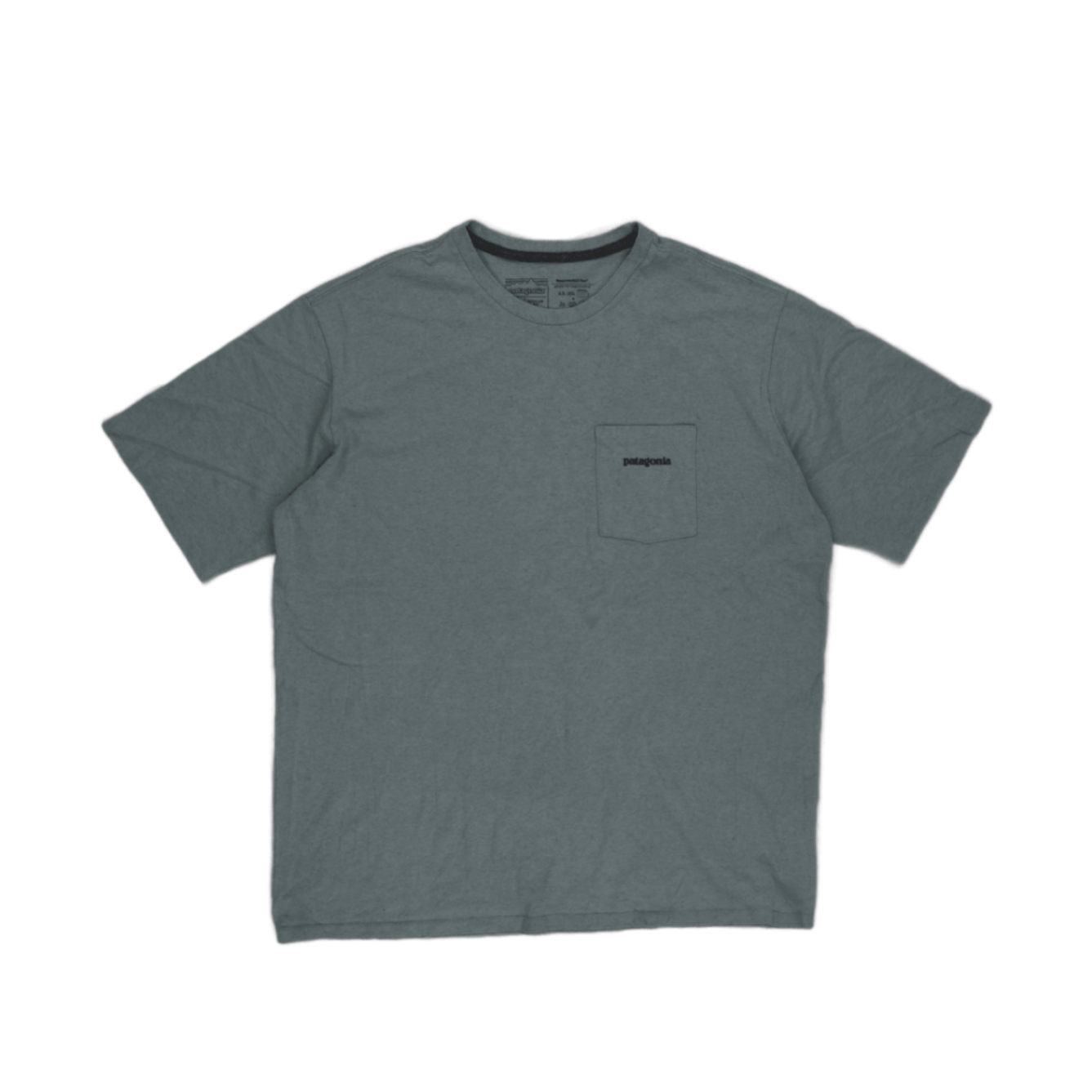 Patagonia Responsibili-Tee Blue Large Casual T-Shirt 96% Recycled Cotton 4% Recycled Polyester Crew Neck