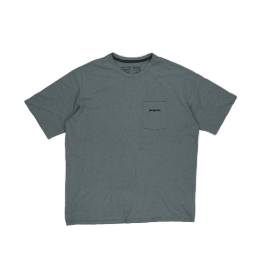Patagonia Responsibili-Tee Blue Large Casual T-Shirt 96% Recycled Cotton 4% Recycled Polyester Crew Neck