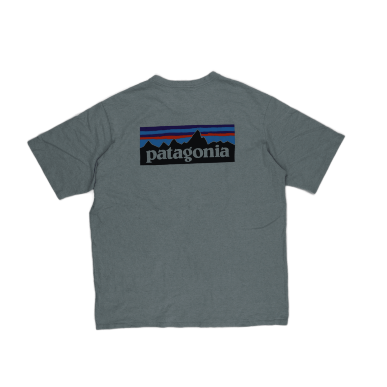 Patagonia Responsibili-Tee Blue Large Casual T-Shirt 96% Recycled Cotton 4% Recycled Polyester Crew Neck