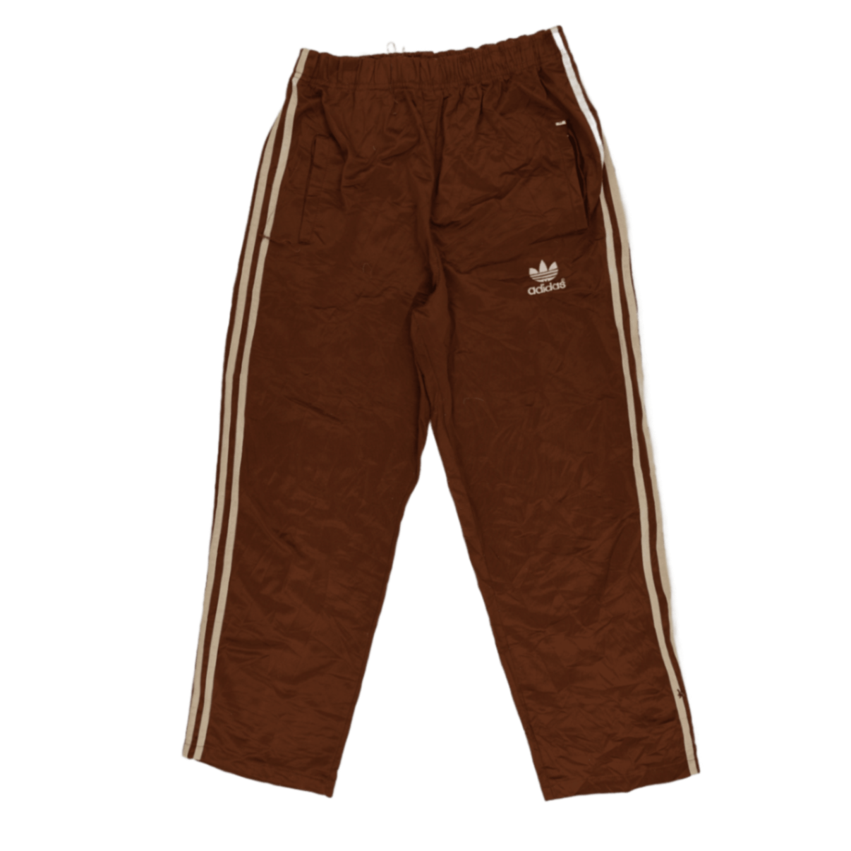 adidas Vintage Brown Track Pants Medium Nylon 77 Inseam
