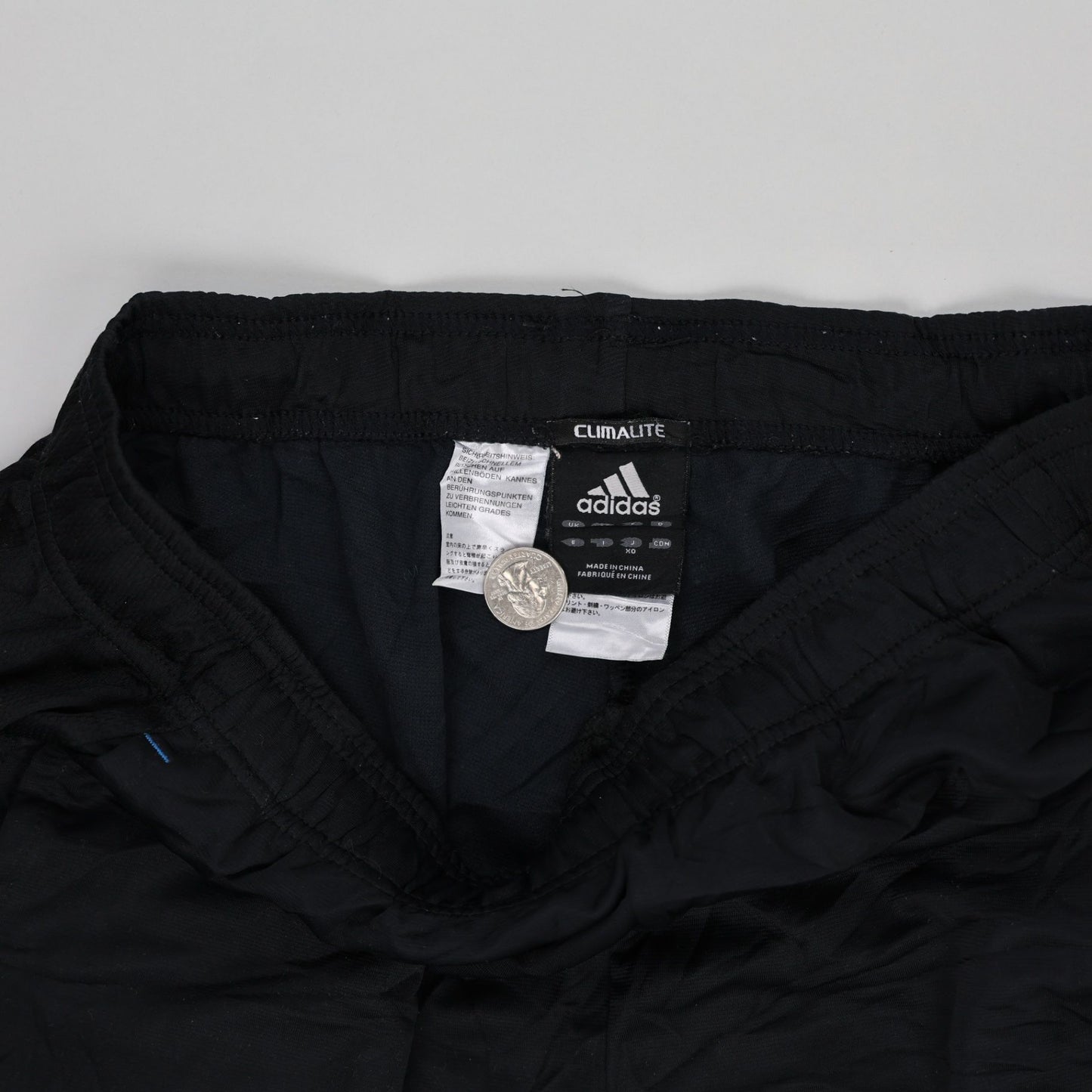 adidas Climalite Black Blue Striped Track Trousers Men Medium 76cm Inseam 38cm Waist Polyester