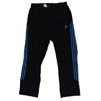 adidas Climalite Black Blue Striped Track Trousers Men Medium 76cm Inseam 38cm Waist Polyester