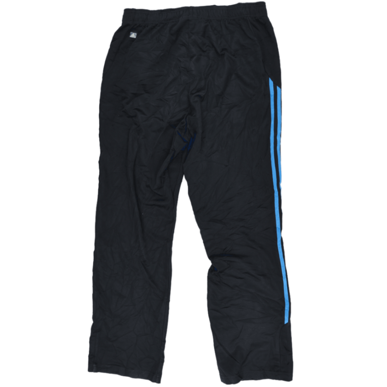 adidas Climalite Black Blue Striped Track Trousers Men Medium 76cm Inseam 38cm Waist Polyester