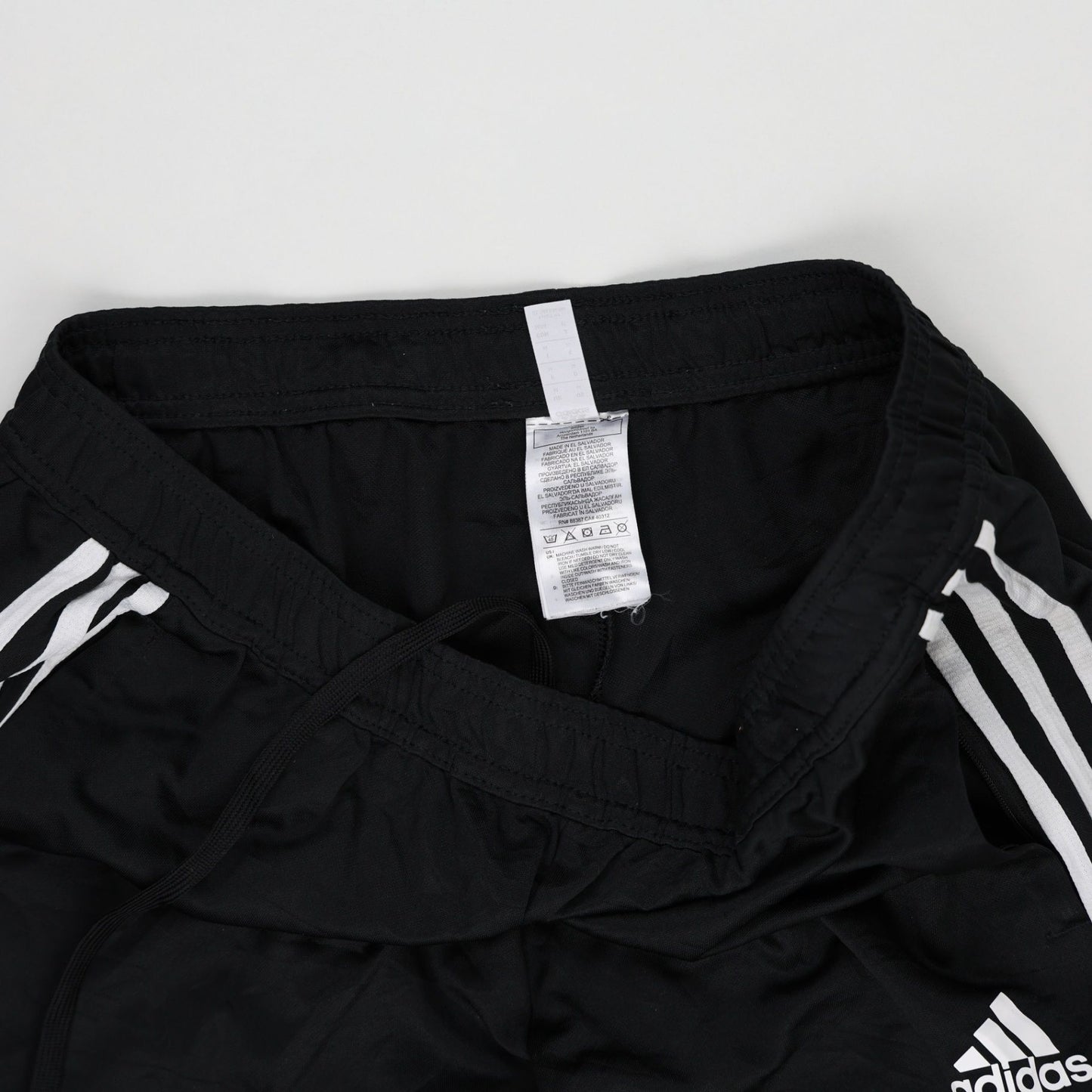 Adidas Black Three Stripe Slim Fit Joggers Large 44 Waist 76 Inseam Polyester