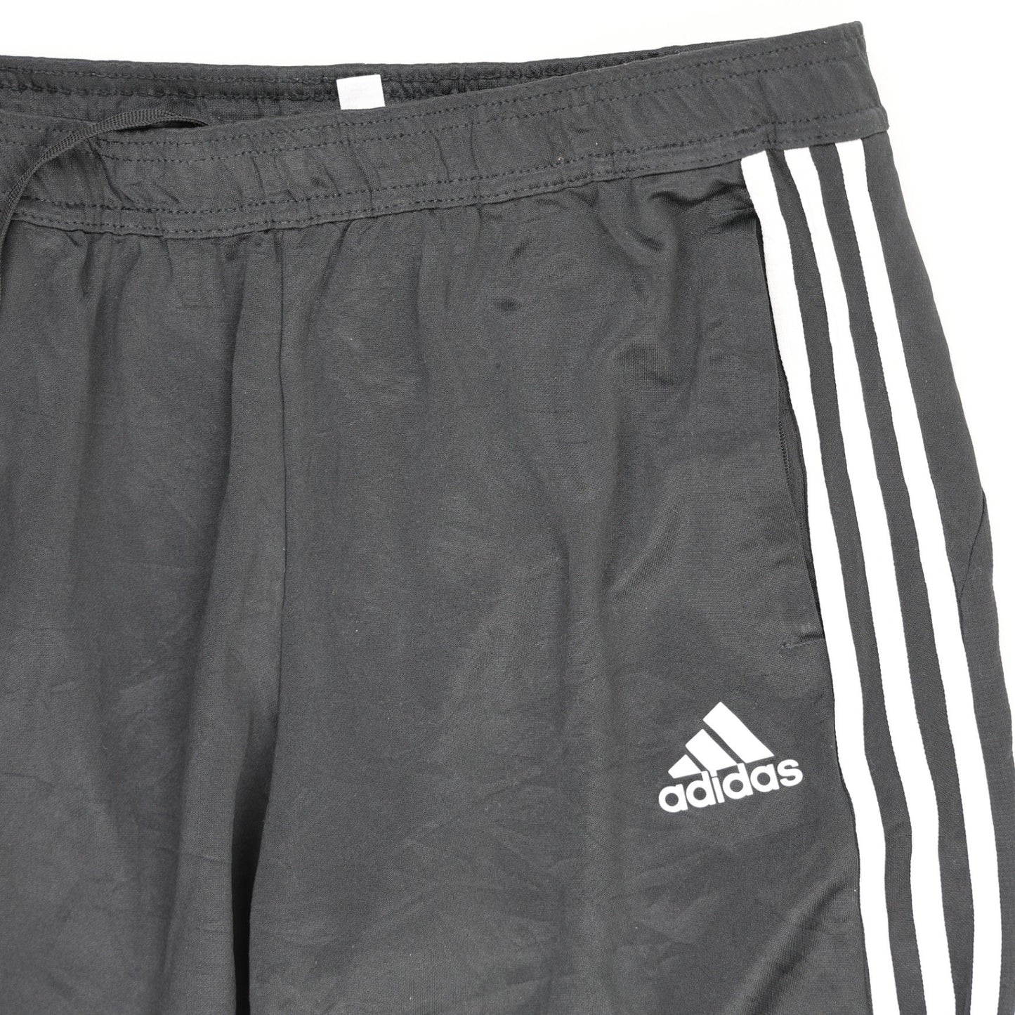 Adidas Black Three Stripe Slim Fit Joggers Large 44 Waist 76 Inseam Polyester