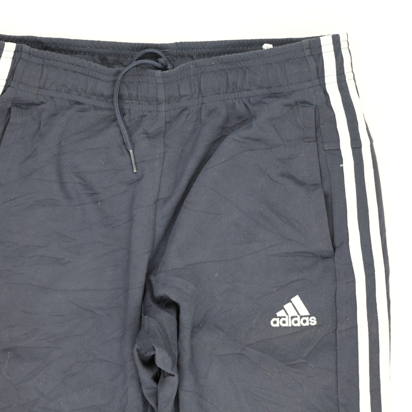 adidas Navy Blue Tracksuit Bottoms Men's Size M/L Polyester Blend 76cm Inseam