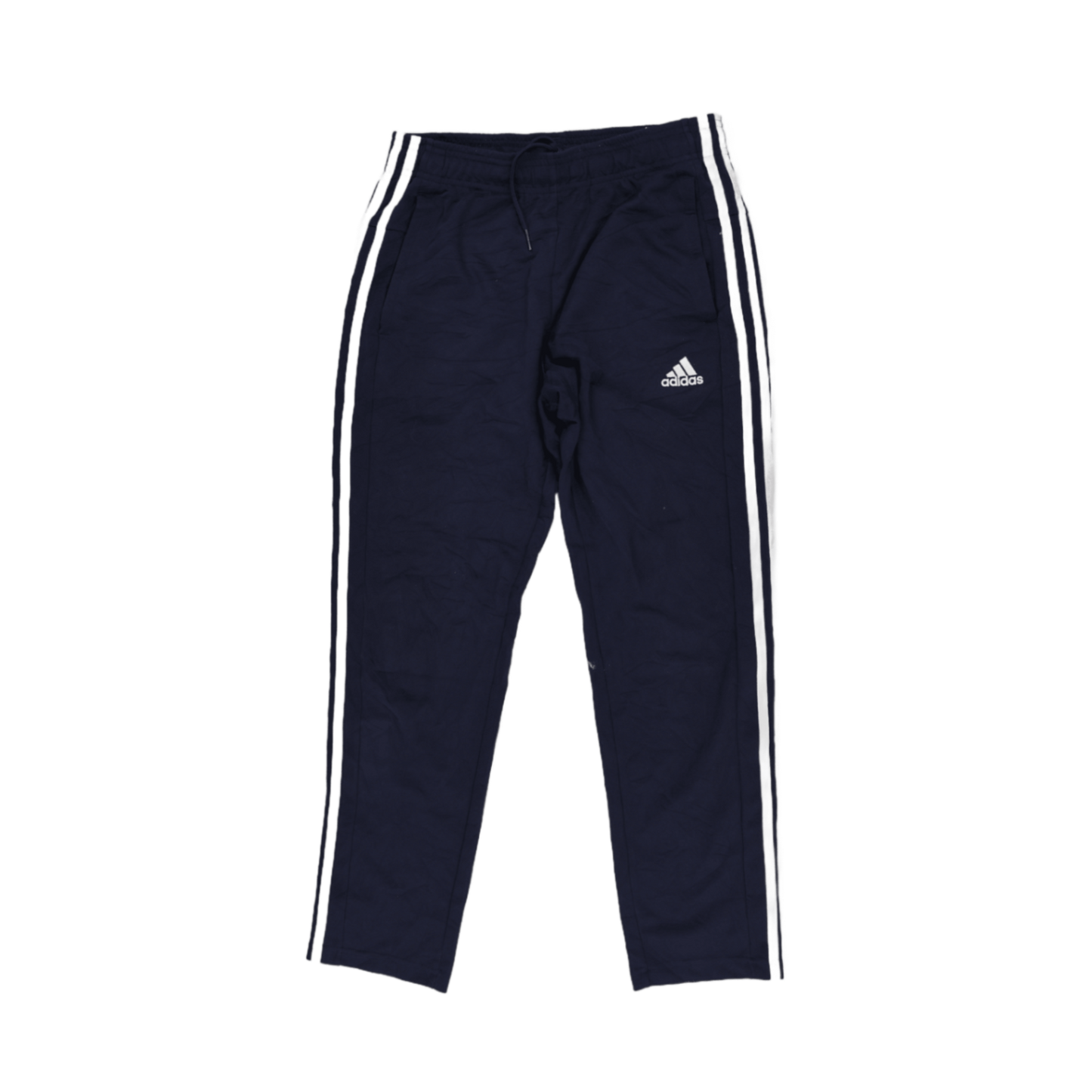 adidas Navy Blue Tracksuit Bottoms Men's Size M/L Polyester Blend 76cm Inseam