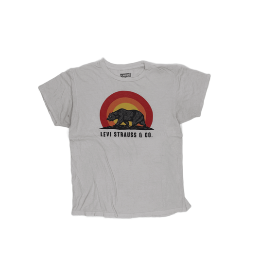 Levi's White Bear Graphic T-Shirt Large Cotton Crew Neck Men's