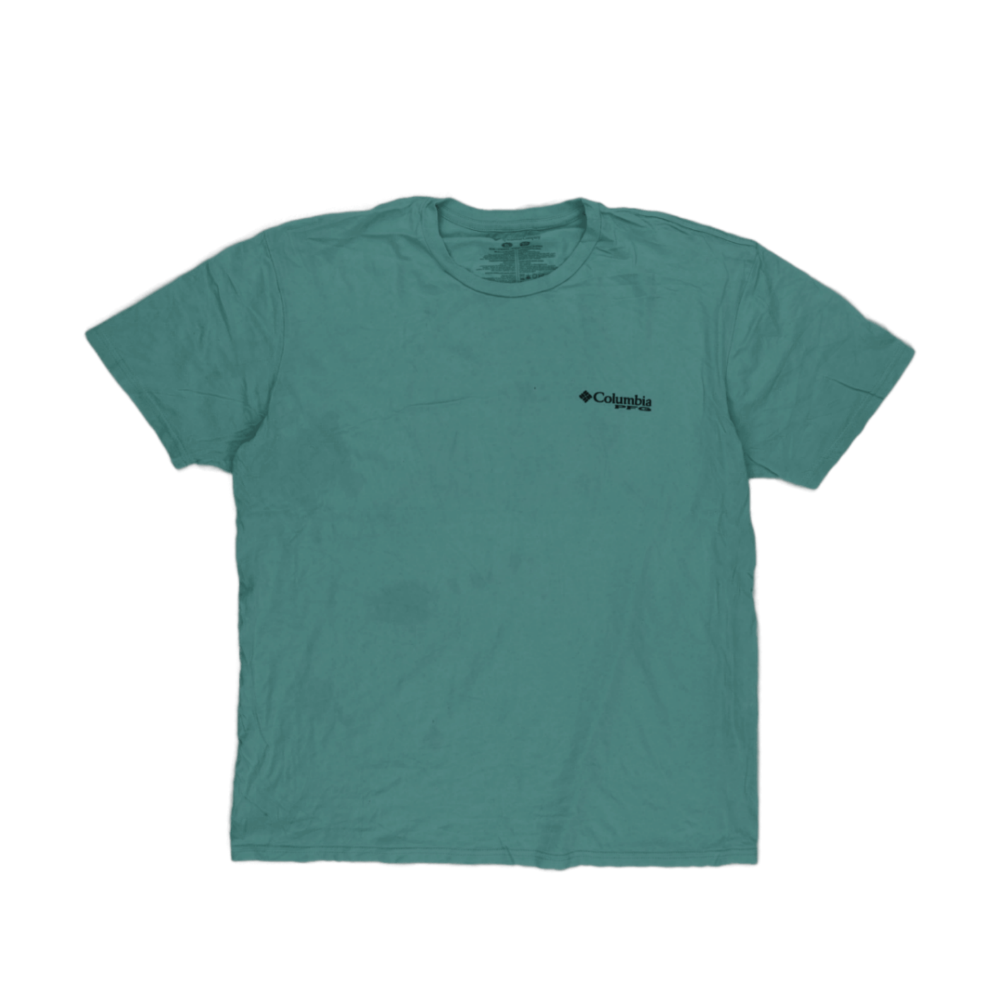 Columbia PFG Performance Fishing Gear T-Shirt Teal XL Cotton Graphic Tee Crew Neck