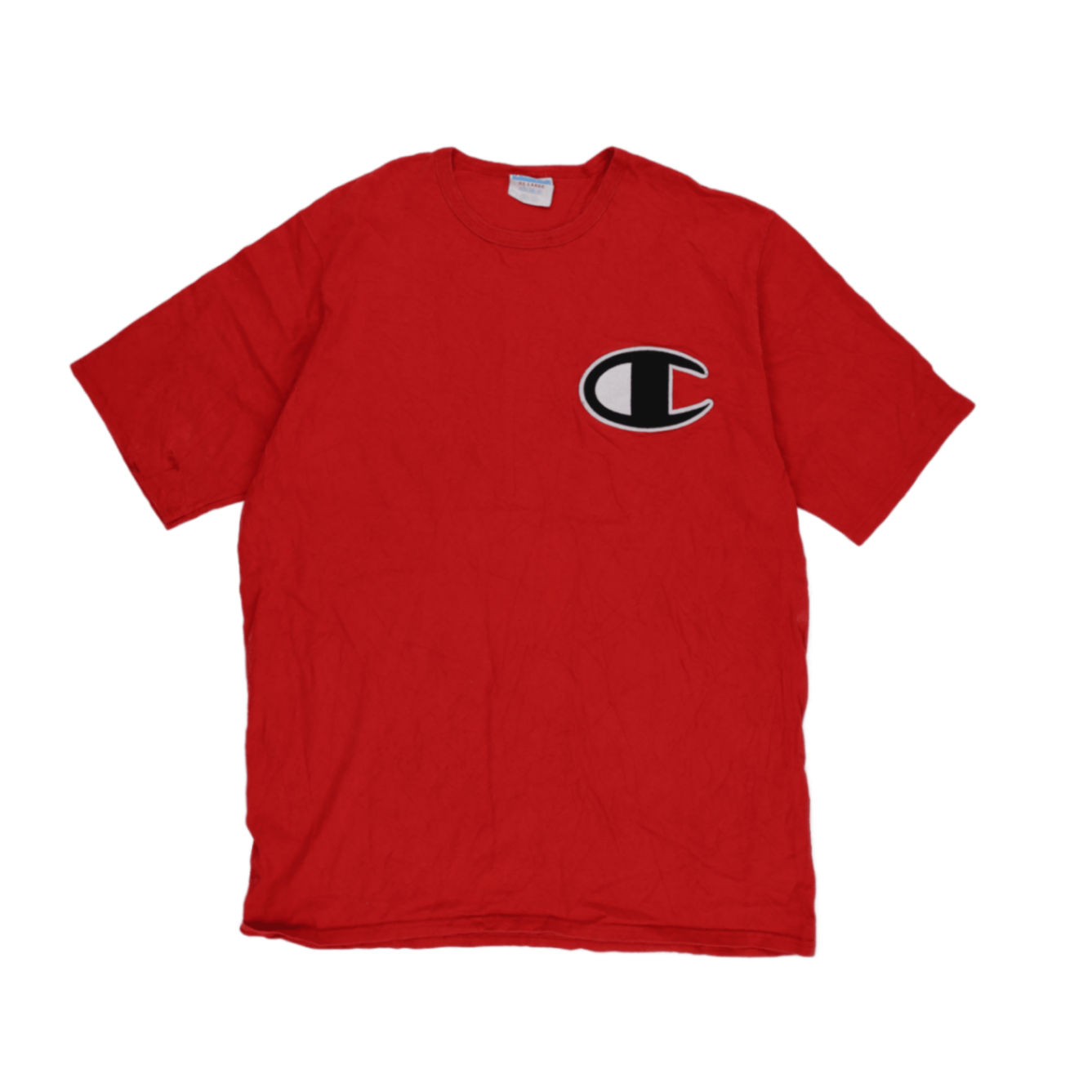 Champion Vintage Red Cotton Logo T-shirt Size 2XL Mens Crew Neck