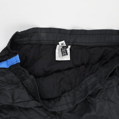 Kappa Vintage Black Blue Track Bottoms Men's Size L Polyester 77 cm Inseam 38 cm Waist