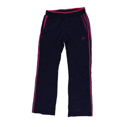 adidas ClimaLite Navy Blue Pink Stripe Track Trousers Size Small Polyester