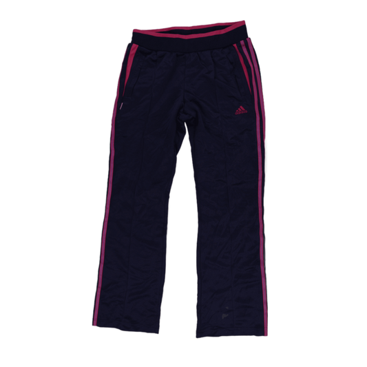 adidas ClimaLite Navy Blue Pink Stripe Track Trousers Size Small Polyester