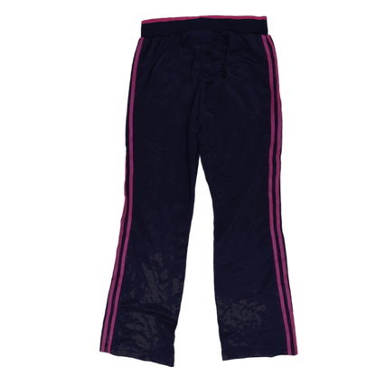 adidas ClimaLite Navy Blue Pink Stripe Track Trousers Size Small Polyester