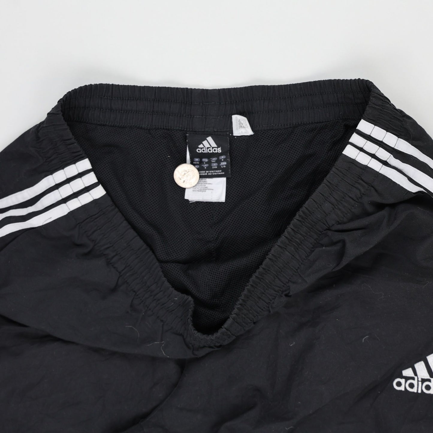 adidas Classic Black Track Trousers for Men Size L 78 cm Inseam 44 cm Waist Polyester