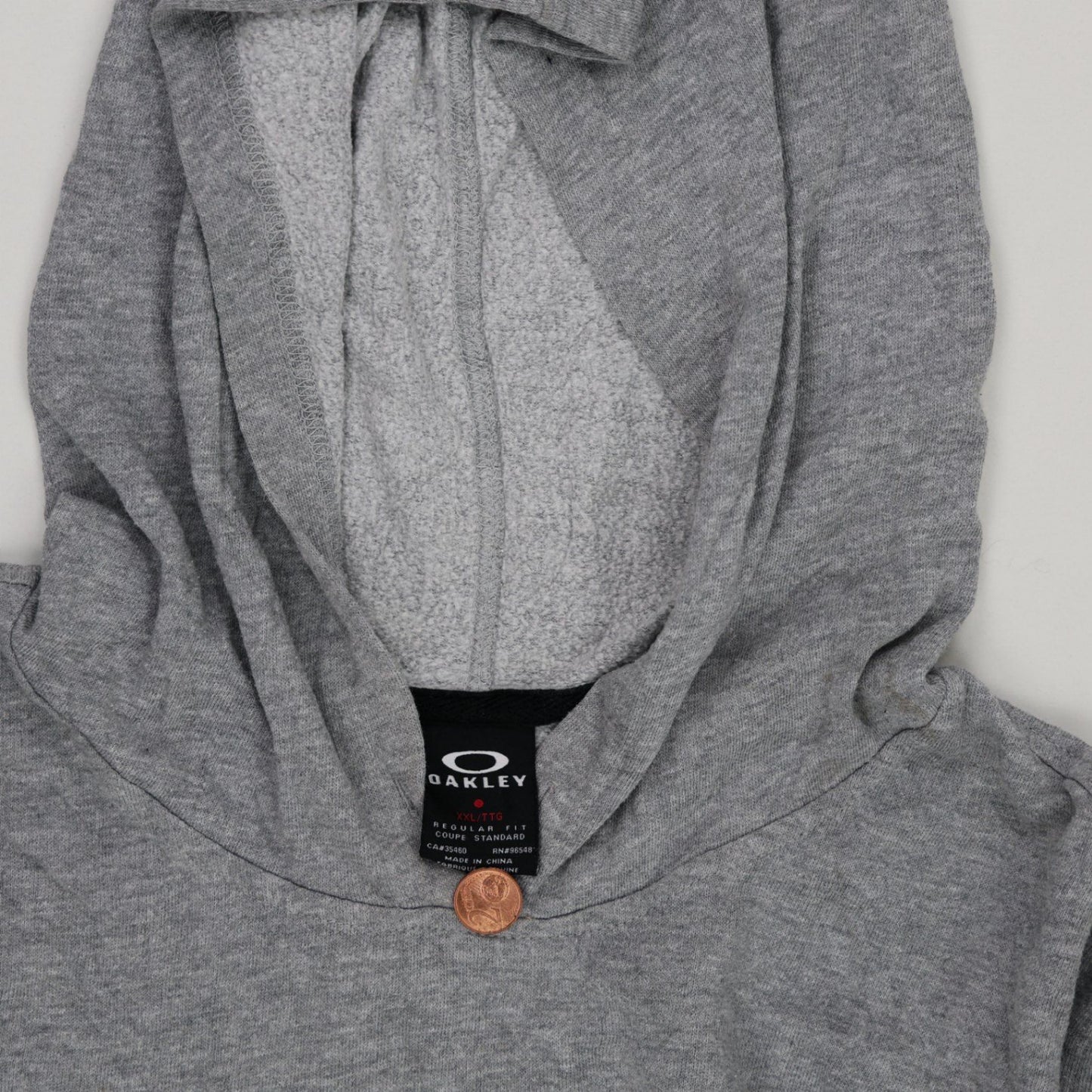 Oakley Vintage Grey Pullover Hoodie XL Cotton Blend Mens