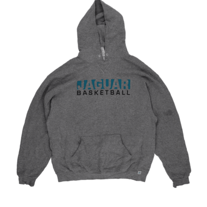 Russell Athletic Vintage Jaguar Basketball Grey Hoodie XL Cotton Blend